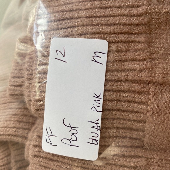 Poof Apparel Sweater Womens Medium Blush Dusty Pink Cropped Soft Girl Checkered - Picture 10 of 10